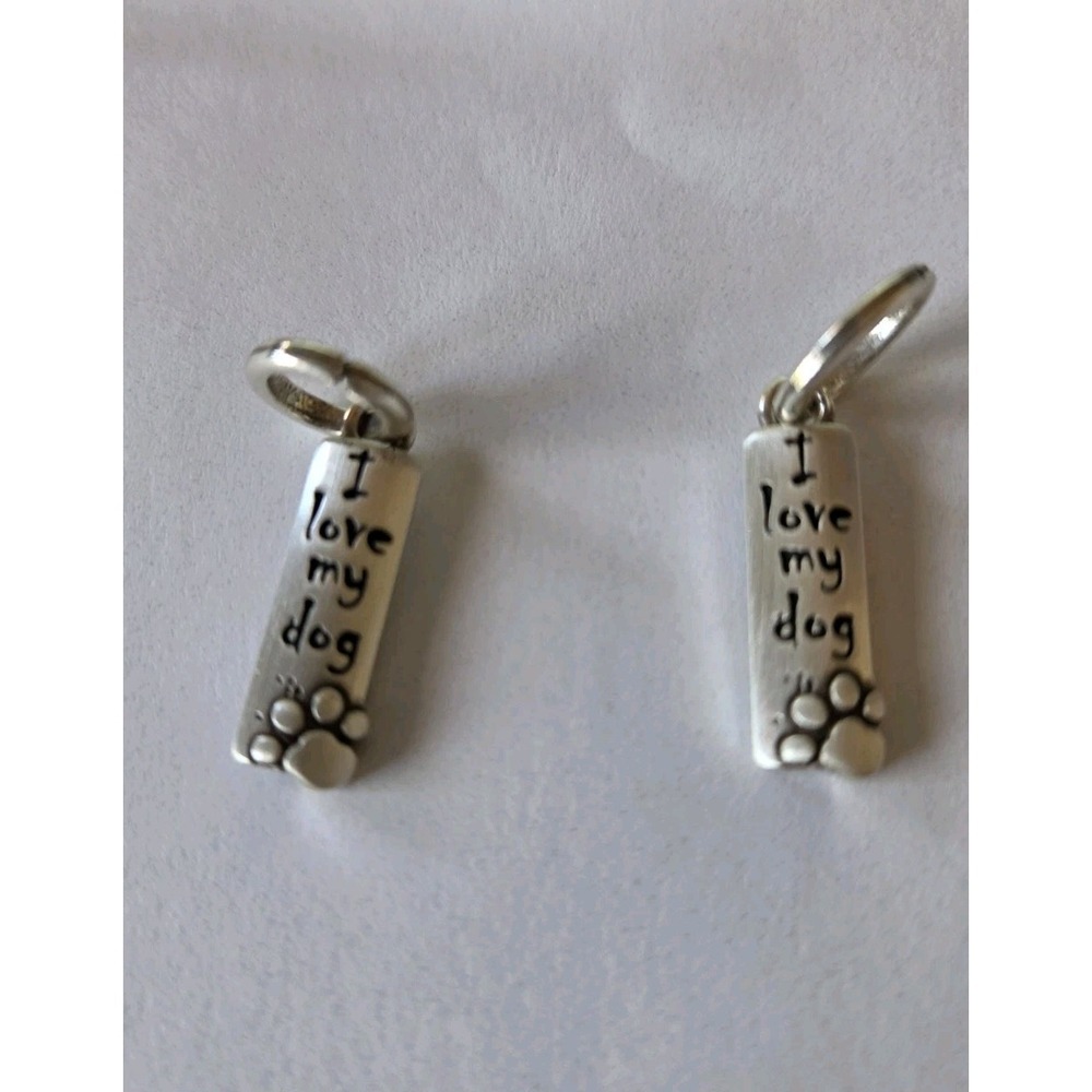 Brighton 'I Love My Dog ' Charms Set Of 2 Charm Braclet Pendant Keep 1 Gift 1